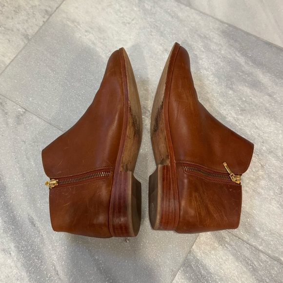 NISOLO Women's Lana Leather Waterproof Ankle Boots Brandy Brown Zip Size 9.5 EUC - Picture 8 of 12